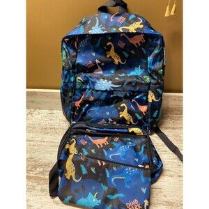 Toddler 3 Piece Dinosaur Backpack Set with Insulated Lunch Bag and Pencil Case